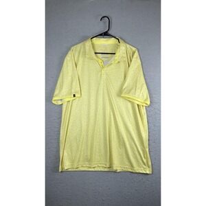 Swannies Co Polo Shirt Mens 2XL Yellow Geometric Lightweight Golf Short Sleeve